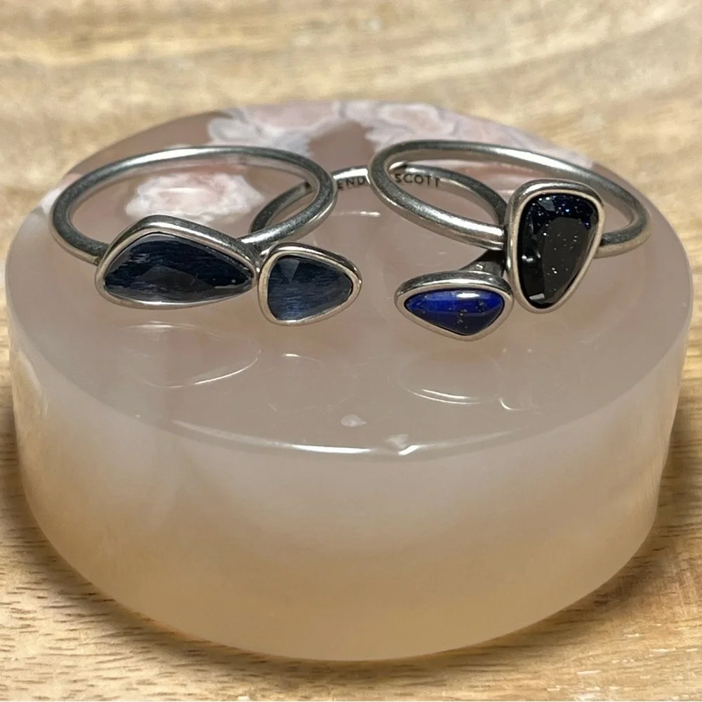 Kendra Scott Ivy Ring Set in Navy Silver-tone - Picture 4 of 10